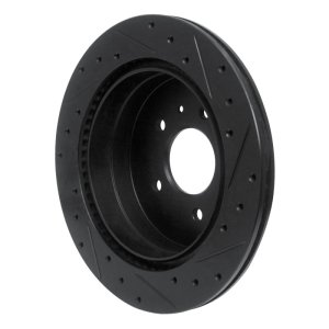 Chevrolet Equinox Brake Rotor (1) - Rear Left - R1 Concepts - Drilled & Slotted - Black - `07-`15